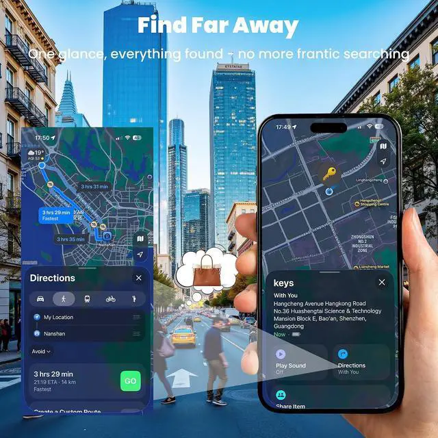 Alt view image 4 of 7 - 2026 New Dual System Air Tracker Tags-4 Pack for Both iOS & Android Phones, Bluetooth Tracker Compatible with Apple Find My (iOS) & Google Find Hub (Android) Device for Luggage, Keys, Wallets
