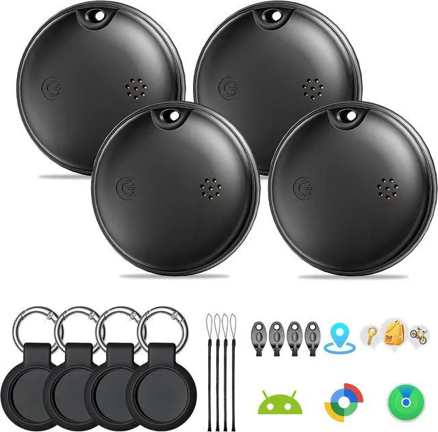 Main image of 2026 New Dual System Air Tracker Tags-4 Pack for Both iOS & Android Phones, Bluetooth Tracker Compatible with Apple Find My (iOS) & Google Find Hub (Android) Device for Luggage, Keys, Wallets