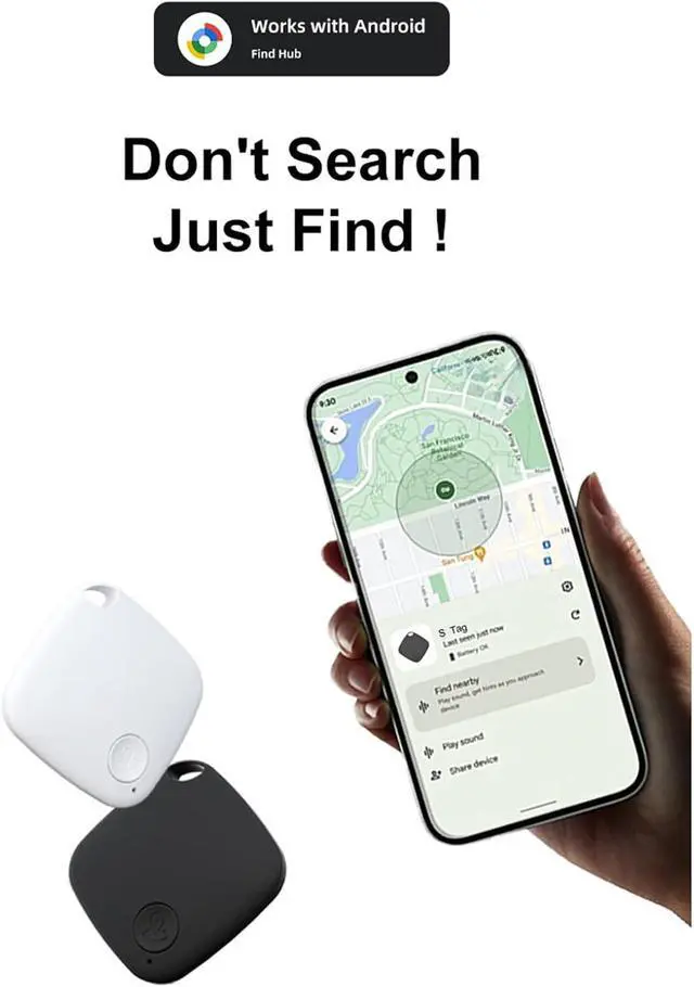 Alt view image 3 of 6 - 4 Pack Android Air Trackers,2026 New Tracker Tags for Android,Key Finder,Compatible with Google Find Hub App, IP66 Waterproof,Luggage,Keys,Backpack Trackers,4colors (Square 4 Colors)