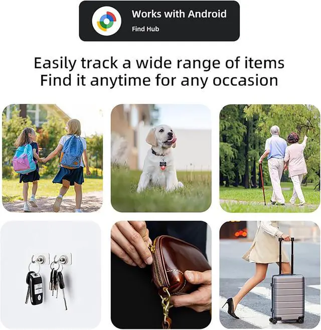Alt view image 4 of 6 - 4 Pack Android Air Trackers,2026 New Tracker Tags for Android,Key Finder,Compatible with Google Find Hub App, IP66 Waterproof,Luggage,Keys,Backpack Trackers,4colors (Square 4 Colors)