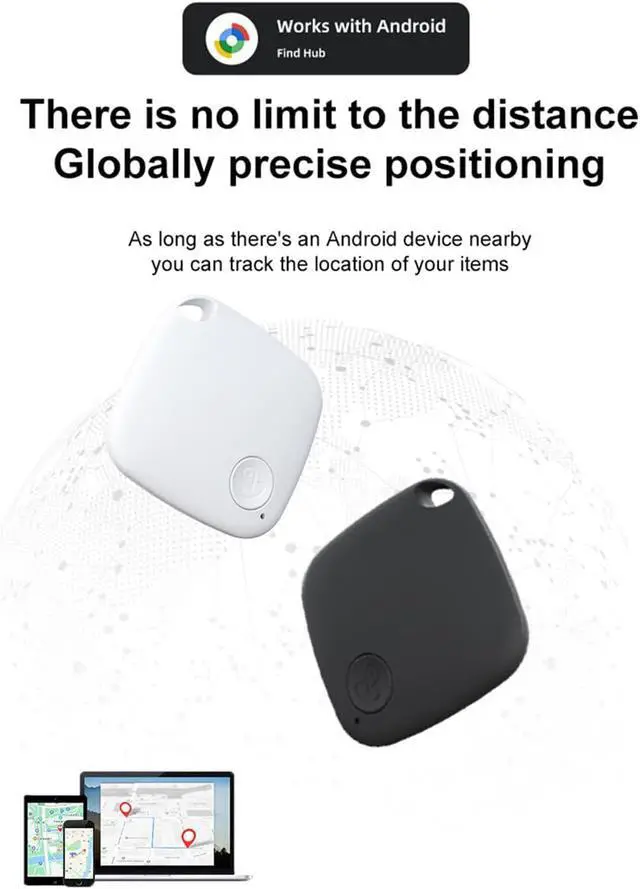 Alt view image 5 of 6 - 4 Pack Android Air Trackers,2026 New Tracker Tags for Android,Key Finder,Compatible with Google Find Hub App, IP66 Waterproof,Luggage,Keys,Backpack Trackers,4colors (Square 4 Colors)