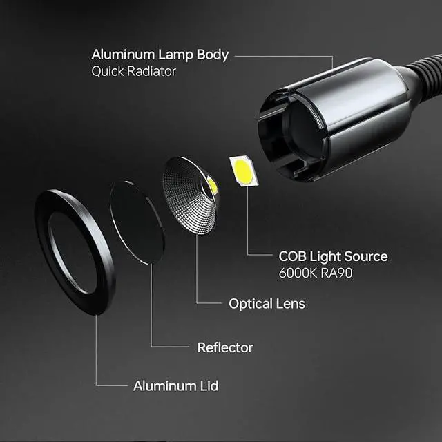 Alt view image 6 of 6 - LED Magnetic Work Light, 1420lumens 20in Flexible Gooseneck Work Lamp with Strong Magnetic Base for Lathe Machines, Workbenches.