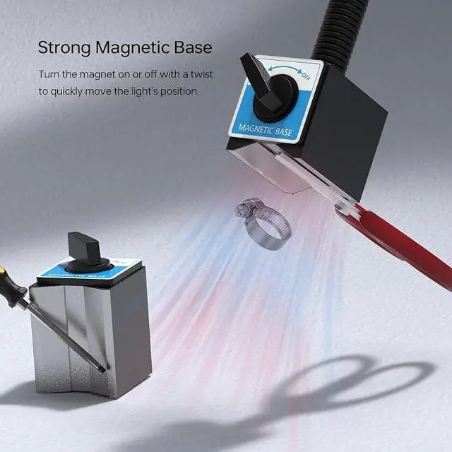 Alt view image 4 of 6 - LED Magnetic Work Light, 1420lumens 20in Flexible Gooseneck Work Lamp with Strong Magnetic Base for Lathe Machines, Workbenches.