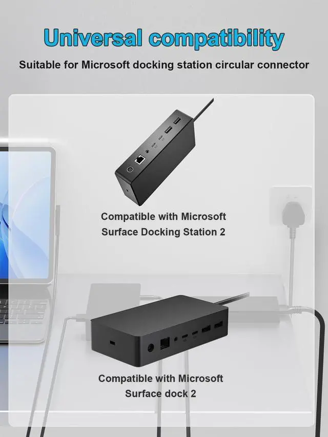 Alt view image 3 of 7 - 199W Ac Adapter Compatible with Microsoft Surface Docking Station 2, Model 1931 1917 Power Supply Cord 15.35V 12.96A