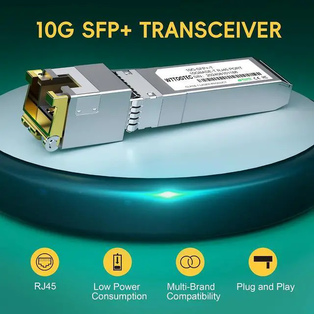 Alt view image 7 of 7 - 80-Meter 10Gb SFP+ to RJ-45 Module Transceiver up to 262Ft (80m), 1.25/2.5/5/10G-T for RJ45 Port CAT6a Module, Auto-Negotiation, for Cisco SFP-10G-T-S, Meraki, TP-Link (1 Pack)