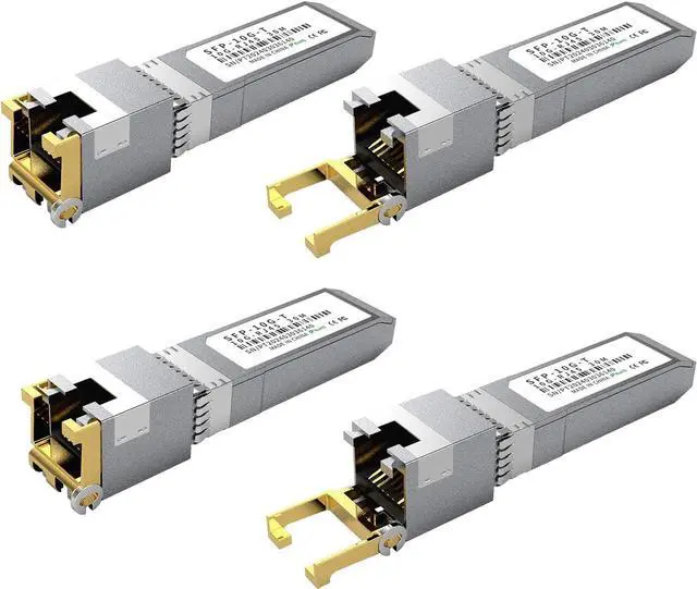 Main image of 4PCS 10GBASE-T SFP+ RJ45 Copper Transceiver Module, Multi-Rate 1.25G/2.5G/5G/10G up to 30m - Compatible with TP-Link, Cisco SFP-10G-T-S, Ubiquiti UF-RJ45-10G, Netgear, Broadcom, Mikrotik and More