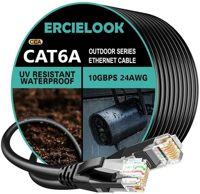 Main image of Cat6 Ethernet Cable 50 ft, Outdoor Direct Burial, 10Gbps 24AWG | LLDPE UV-Resistant Jacket Weather-Resistant Outdoor Ethernet Cable CCA UTP RJ45 Internet Cable for POE Camera,Router,Backyard