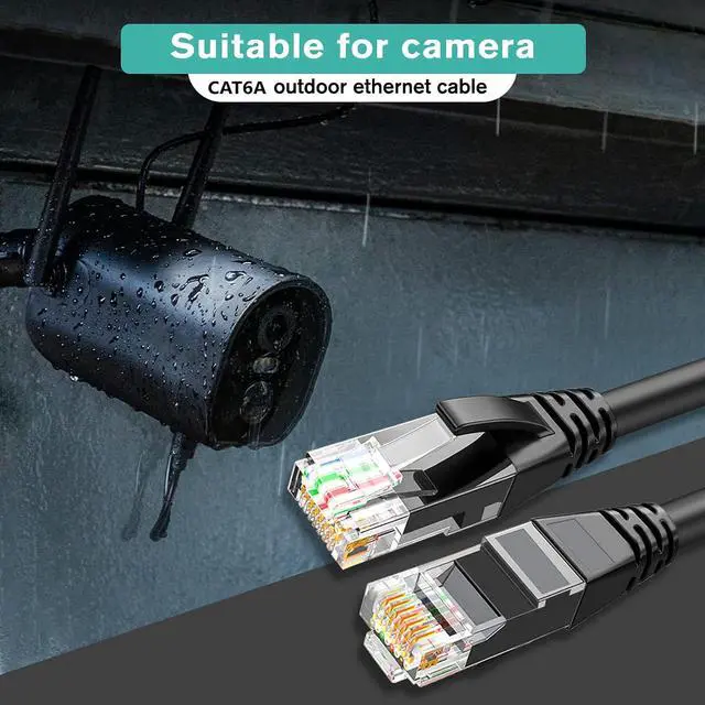 Alt view image 5 of 7 - Cat6 Ethernet Cable 50 ft, Outdoor Direct Burial, 10Gbps 24AWG | LLDPE UV-Resistant Jacket Weather-Resistant Outdoor Ethernet Cable CCA UTP RJ45 Internet Cable for POE Camera,Router,Backyard