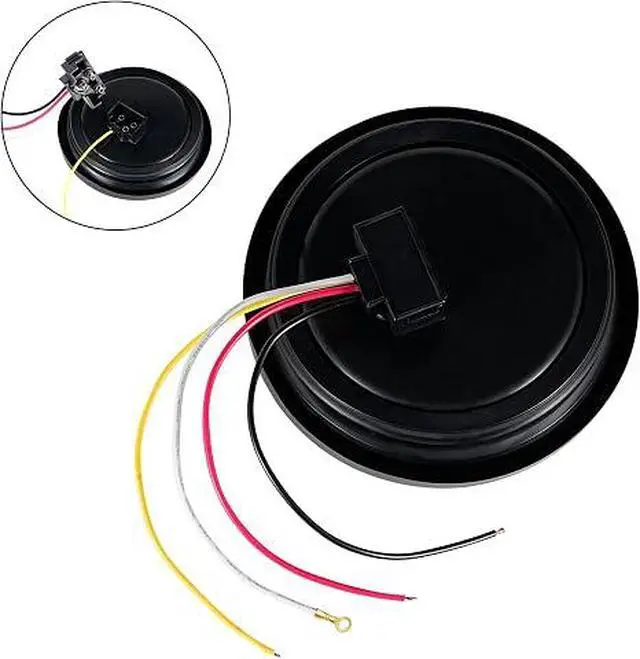 Alt view image 5 of 6 - Pack of 4 4 Inch LED Round Trailer Brake Reverse Lights | 24 LED Red Stop/Turn Signal Tail Lights & White Back-up Lights for Trailer Truck with 3 Prong Wire Pigtails