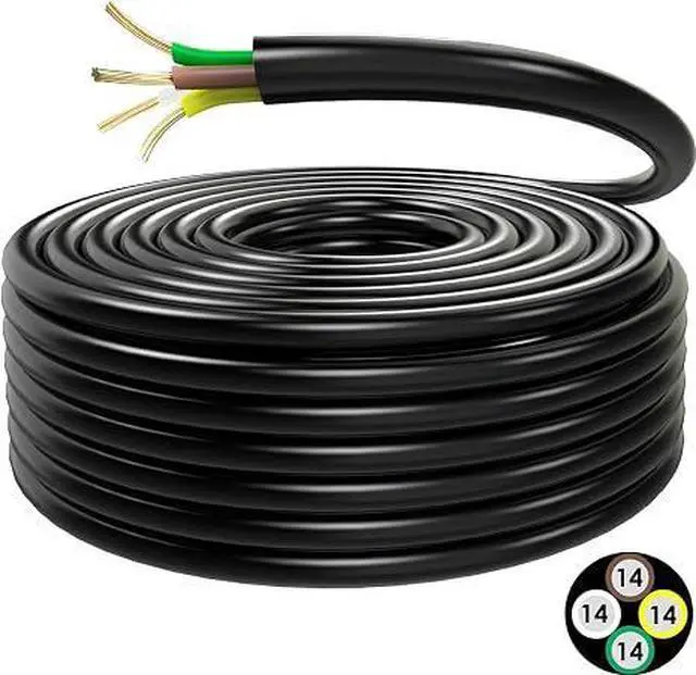 Main image of 100FT 14 Gauge 4 Wire Trailer Wire CCA Cable for Trailer Lights | Copper Clad Aluminum Wire, Color Coded, Flexible Jacket, Replacement Wiring for RV Boat Utility Trailers