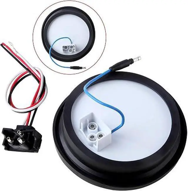 Alt view image 4 of 7 - 4Pcs 4" Round Red Stop Turn Tail Lights to White Back-up Lights 19 LED, 4 Inch Round Red/White Dual Trailer Truck Tail Lights with Rubber Grommet and 3 Prong Wire Pigtails IP67 Waterproof | 4Pcs 4" In