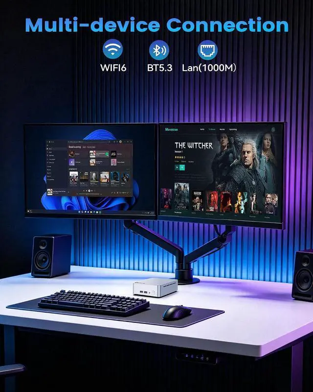 Alt view image 6 of 7 - Mini PC AMD Ryzen 5 3500U (4C/8T, Max 3.7GHz) Small Desktop Computer 16GB DDR4 RAM 512GB NVMe SSD Budget Micro Compact PCs 4K HD Dual HDMI WiFi 6 BT5.3 Prebuilt OS-Home Office Gaming Streaming