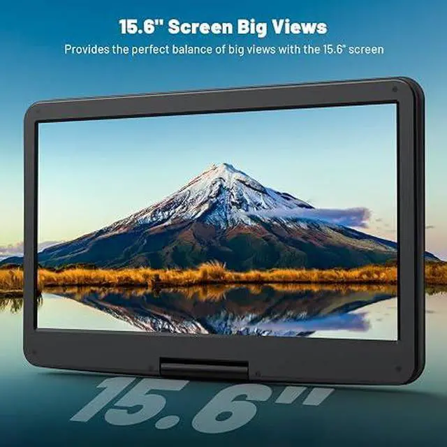Alt view image 6 of 7 - 17.5 Portable DVD Player with 15.6 Large HD Screen-Black | 6 Hours Rechargeable Battery, Dual Speakers, Region Free, Remote Control, Support Multi-Format Sync TV, USB/SD