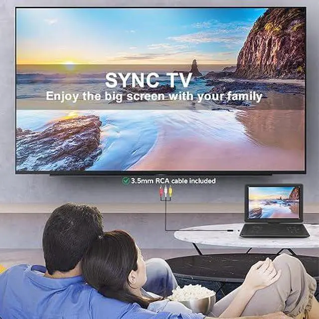Alt view image 5 of 7 - 17.9" Portable DVD Player with 15.6" Large Screen, 6Hrs Play, Black | SYNC TV/USB/SD Card, DVD Player Portable with Dual Speakers, Last Memory, Play All Discs Format Except Blu-ray