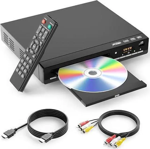 Main image of DVD Players for TV with HDMI,Plays All Regions and Formats,CD Player for Home,Support 1080P Video/CD/DVD/VCD/JPEG/USB, Remote, HDMI and RCA Cables Included