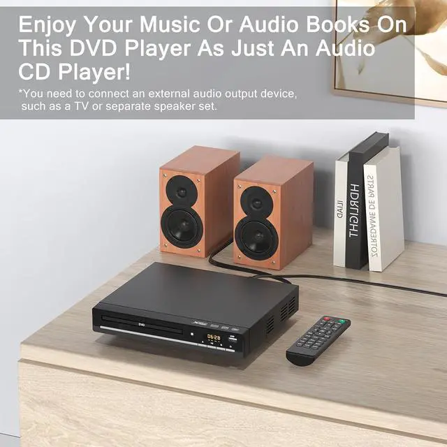 Alt view image 6 of 7 - DVD Players for TV with HDMI,Plays All Regions and Formats,CD Player for Home,Support 1080P Video/CD/DVD/VCD/JPEG/USB, Remote, HDMI and RCA Cables Included