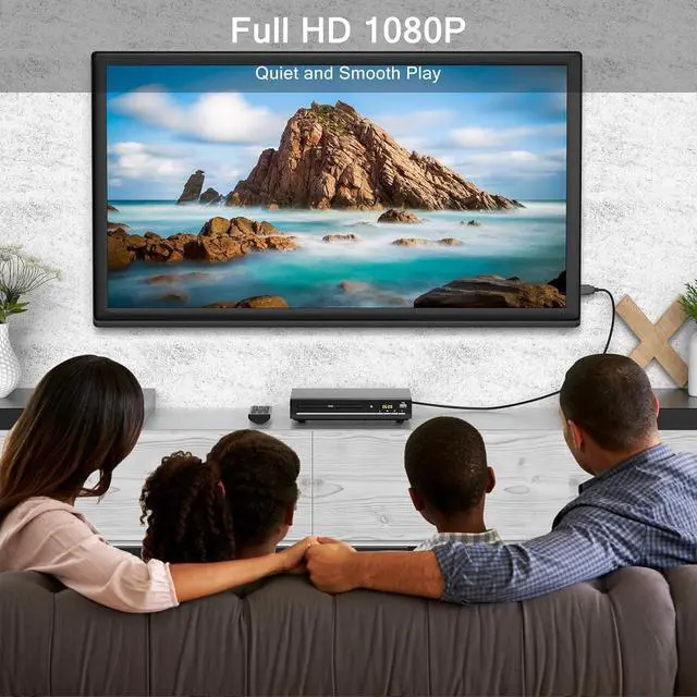 Alt view image 7 of 7 - DVD Players for TV with HDMI,Plays All Regions and Formats,CD Player for Home,Support 1080P Video/CD/DVD/VCD/JPEG/USB, Remote, HDMI and RCA Cables Included