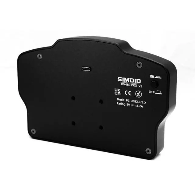Alt view image 3 of 6 - DV480 Pro V5 SimRacing Dashboard-DDU-Display Sim Racing Dash with 5" Screen & 16 RGB LEDs for Simulation Racing Games Accessories include Bracket for Wheel Base, Compatible with all DD bases