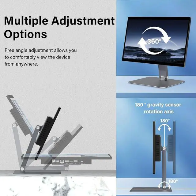 Alt view image 6 of 7 - 15.6" All-in-One Desktop Computers, FHD 180°Adjustable Touchscreen Win 11 Pro Industrial Tablet PC N5095 8GB RAM/128GB ROM, HDMI 2.0 WiFi 5 Bluetooth 5.0 for Office/Automation/Kiosk/Bar/Warehouse