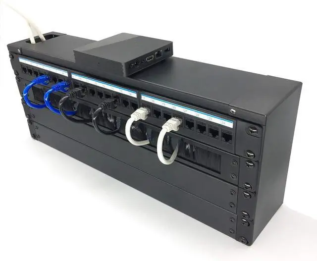 Alt view image 4 of 4 - 2 Pack-1U Brush Panel 19-inch Rack Mount Disassembled | Cable Management Panel with Brush for Cable Entry in 19" Server Rack or Cabinet Black