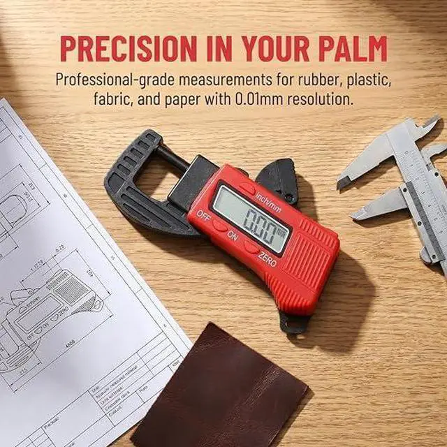 Alt view image 5 of 7 - 2pcs Thickness Gauge Caliper Micrometer Thickness Micrometer Measurement Tool for Thickness Digital Micrometer