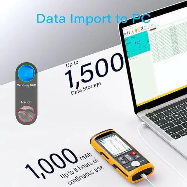 Alt view image 5 of 7 - Ultrasonic Thickness Gauge PM1301,Range 0.039 to 11.811 inch, Digital Metals Thickness Tester, Steel, Metals, Plastic, Glass, PVC, Pipes (PM1301D)