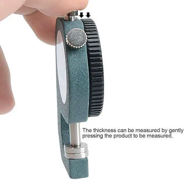 Alt view image 6 of 7 - Dial Thickness Gauge 0-10mm 0.1mm Grad Flat Head for Jewelry Leather | dial thickness gauge,0-10mm range,0.1mm graduation.Flat head for measuring jewelry,leather,and thin boards,accurate,portable
