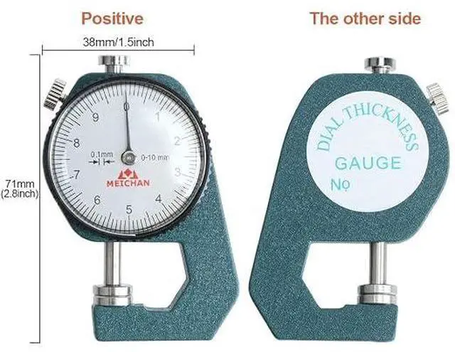 Alt view image 5 of 7 - Dial Thickness Gauge 0-10mm 0.1mm Grad Flat Head for Jewelry Leather | dial thickness gauge,0-10mm range,0.1mm graduation.Flat head for measuring jewelry,leather,and thin boards,accurate,portable