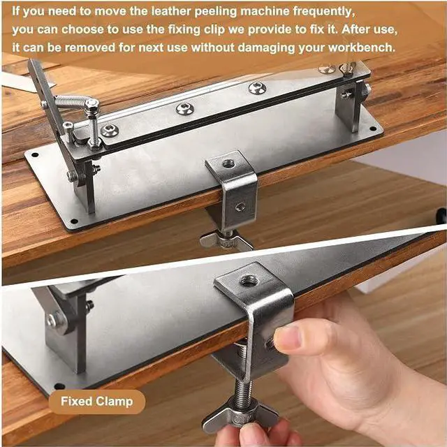 Alt view image 6 of 7 - Leather Splitter, Leather Skiver Peeler, Manual Skiving Machine | Leather Peeling Thinning Paring Machine Skiver with Blades for DIY Leathercrafting Tools
