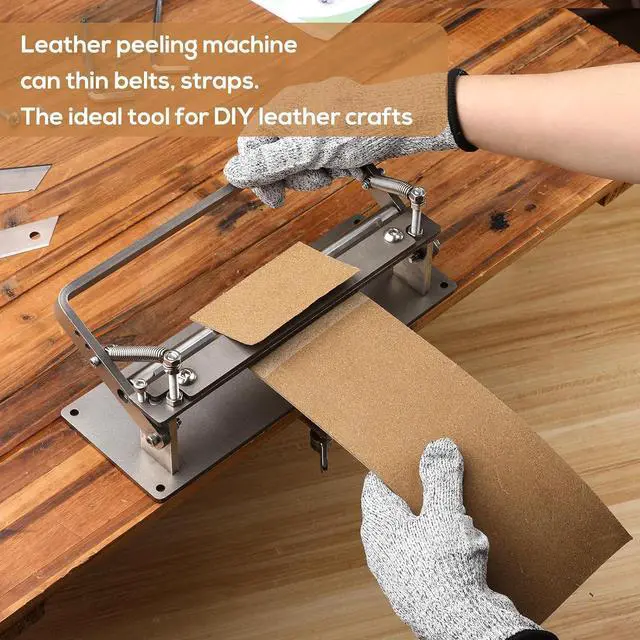 Alt view image 5 of 7 - Leather Splitter, Leather Skiver Peeler, Manual Skiving Machine | Leather Peeling Thinning Paring Machine Skiver with Blades for DIY Leathercrafting Tools