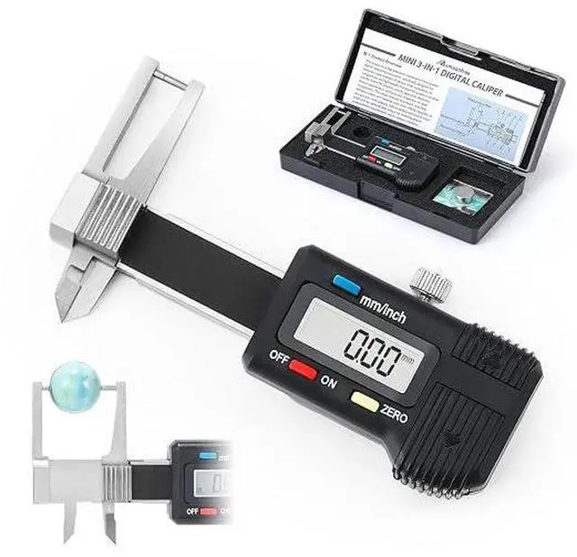 Main image of 1" /25mm Mini Digital Caliper, OD ID & Thickness Gauge | Large LCD Display, Inch Metric Conversion, Zero Reset, Inch Metric Conversion, Hard Protective Case & Extra Battery