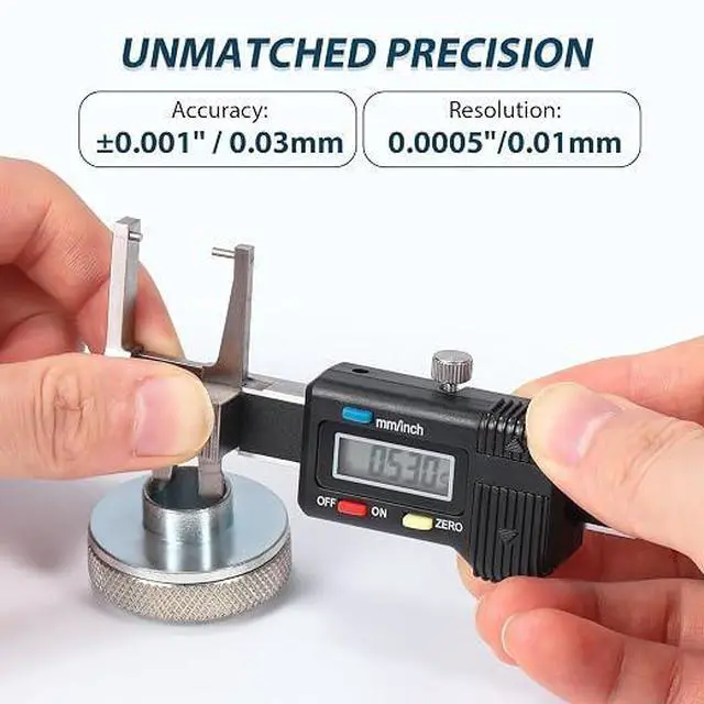 Alt view image 4 of 7 - 1" /25mm Mini Digital Caliper, OD ID & Thickness Gauge | Large LCD Display, Inch Metric Conversion, Zero Reset, Inch Metric Conversion, Hard Protective Case & Extra Battery