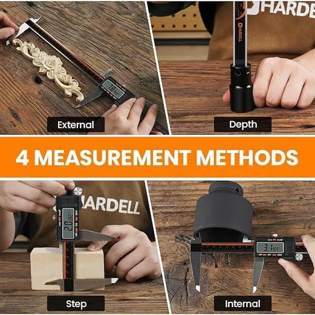 Alt view image 5 of 7 - Digital Caliper 12 Inch, Micrometer Calipers with Large LCD Screen | Stainless Caliper Measuring Tool, Inch/mm/Fraction, Auto-Off and Sturdy Case. For Automotive, Woodwork, Large Projects