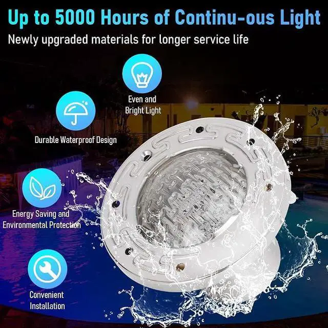 Alt view image 3 of 7 - 6 Inch Spa Light for Inground Pool,AC120V Color Changing | RGBW Remote Control,12W LED(150W Equivalent),Underwater Spa Light Fits for 6" Small Wet Niches, IP68 Waterproof,50FT Cord