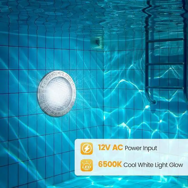 Alt view image 5 of 7 - 12V AC Pool Lights for Inground Pool, 10 Inch, 35W LED, 3000 LM | 6000K Cool White, Swimming Pool Light for Pentair Wet Niches, Underwater Pool Light Replacement, IP68 Waterproof, 50FT Cord