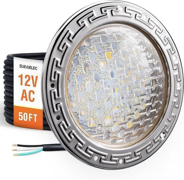 Main image of 12V AC Pool Lights for Inground Pool, 10 Inch, 35W LED, 3000 LM | 6000K Cool White, Swimming Pool Light for Pentair Wet Niches, Underwater Pool Light Replacement, IP68 Waterproof, 50FT Cord
