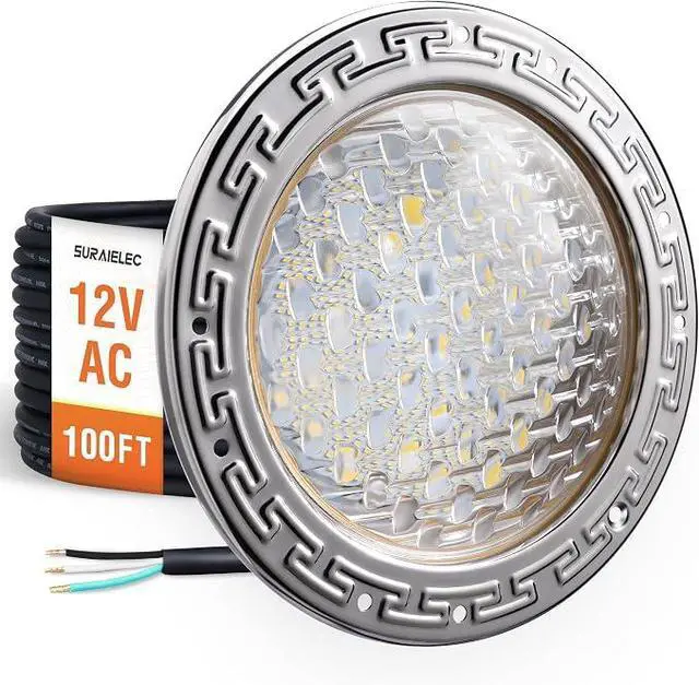 Main image of 10 Inch Pool Lights for Inground Pool, 12V AC, 35W LED, 3000 LM | 6000K Cool White, Swimming Pool Light for Pentair Wet Niches, Underwater Pool Light Replacement, IP68 Waterproof, 100FT Cord
