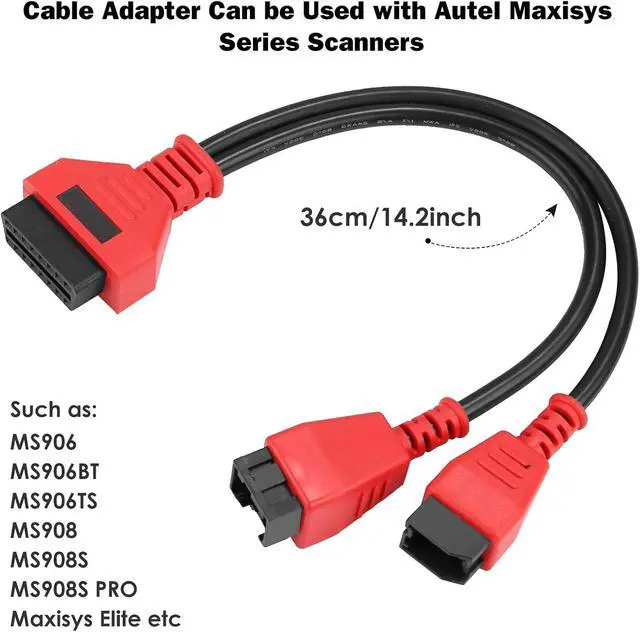 Alt view image 2 of 5 - 12+8 Pin Cable Adaptor for Chrysler,12 8 Pin Connector to OBD2 Adapter | Compatible with Chrysler SGW Equipped FCA Vehicles for Diagnostic, Fit for Scanners MK808 MK808S MX808 MS906 Pro MS908S