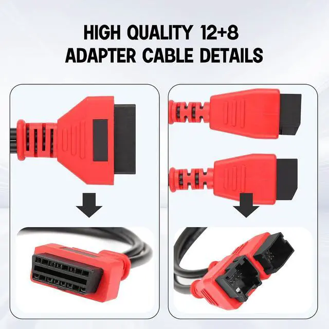 Alt view image 2 of 7 - 12+8 Cable for Chrysler, OBDII Gateway Bypass Cable for FCA SGW Vehicles | Compatible with Chrysler SGW Equipped FCA Vehicles for Diagnostic, Fit for Scanners MK808 MK808S MX808 MS906 Pro MS908S