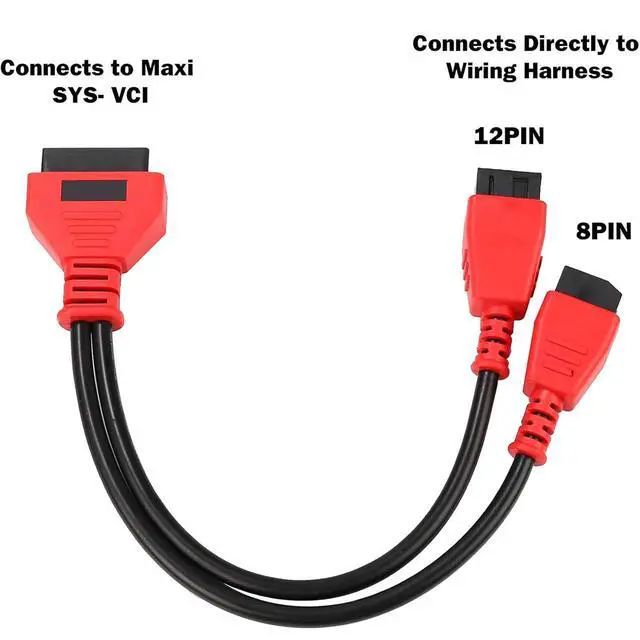Alt view image 5 of 7 - 12+8 Programming Cable Compatible with Chrysler DS808 MS905 MS906 MS906BT MS906S MS908 MS908S MK808 MX808 MX900, Universal Security Bypass 12 8 Cable OBD II Bypass for FCA SGW Car