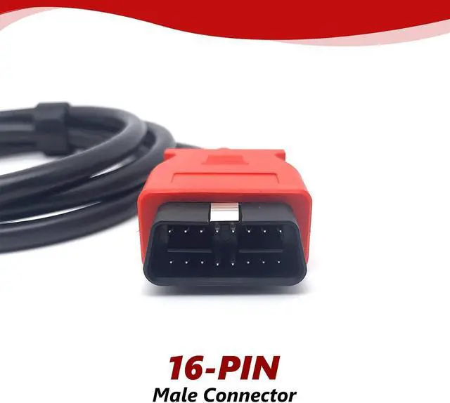 Alt view image 7 of 7 - Main Cable Fit for Autel MK808S MK808Z MX808S MK808 MX808 MP808S MP808 DS708 DS808 MS906 Diagnostic Scanner, 16-PIN to DB15 2-Row Replacement OBD2 Test Connector Adapter - 60inches/150cm