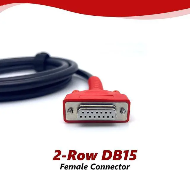 Alt view image 5 of 7 - Main Cable Fit for Autel MK808S MK808Z MX808S MK808 MX808 MP808S MP808 DS708 DS808 MS906 Diagnostic Scanner, 16-PIN to DB15 2-Row Replacement OBD2 Test Connector Adapter - 60inches/150cm