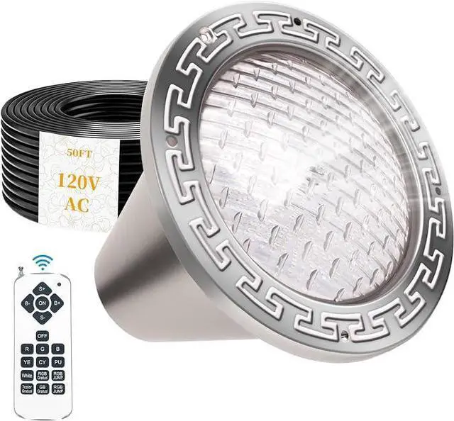 Main image of 10 Inch Pool Lights for Inground Pool, IP68 Waterproof LED Pool Light 50W 120V with 50FT Cord, 16 Color Modes, Easy Installation Pool Light Replacement for Backyard, Patio, Spa, Homeowners