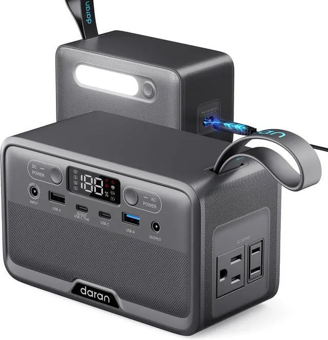 Main image of Portable Power Station 89.6Wh 100W(200W Peak) Power Bank with AC Outlet, LiFePO4 Battery Fast Charging Small Generator for Laptop/Camping/Travel/Home/Emergency, TSA Approved