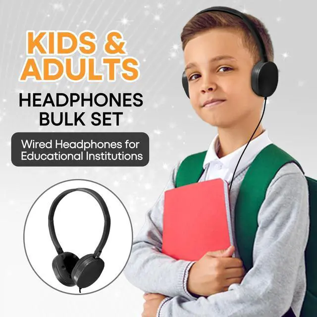Alt view image 4 of 7 - Classroom Headphones Bulk 100 Pack for School Kids K-12,Wholesale Durable Earphones Class Set for Students Children Teens Adults, Airplane and Hospiital