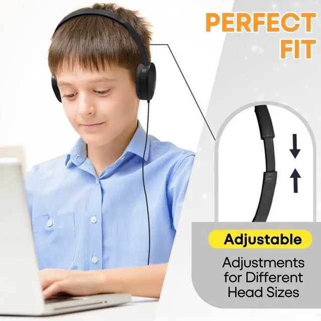 Alt view image 3 of 7 - Classroom Headphones Bulk 100 Pack for School Kids K-12,Wholesale Durable Earphones Class Set for Students Children Teens Adults, Airplane and Hospiital