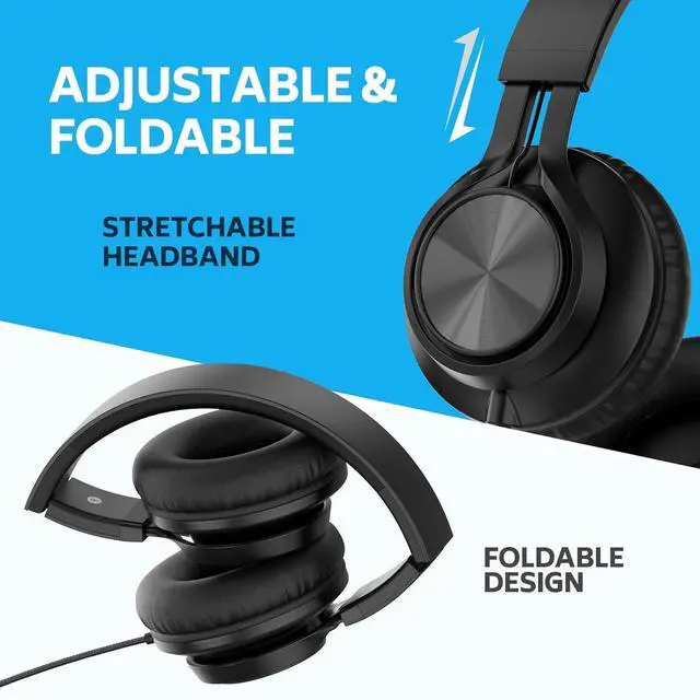 Alt view image 3 of 7 - Kids Classroom Headphones with Mic, Wired 12-Pack for K-12 School Students Teens Use, Library & Online Learning & Testing, Durable & Foldable, 3.5mm Jack for Chromebook Laptop Tablets Mixed Color