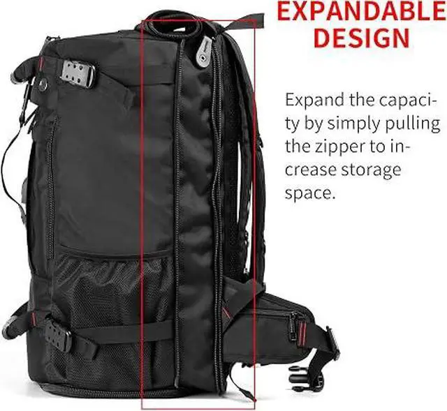 Alt view image 2 of 7 - Large Capacity For Travel Hiking Sports Carry On Backpack Durable Convertible Duffle Bag Laptop airplane (black, 60L-Large)