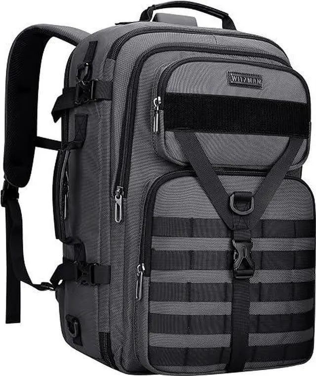Main image of Travel Backpack for Men 45L Convertible Bag Fits 17" Laptop | Large Nylon Carry on Luggage Bag, 3 in 1 Laptop Backpack Airline Approved, For Weekend Getaway, Overnight Trip, B688 Grey