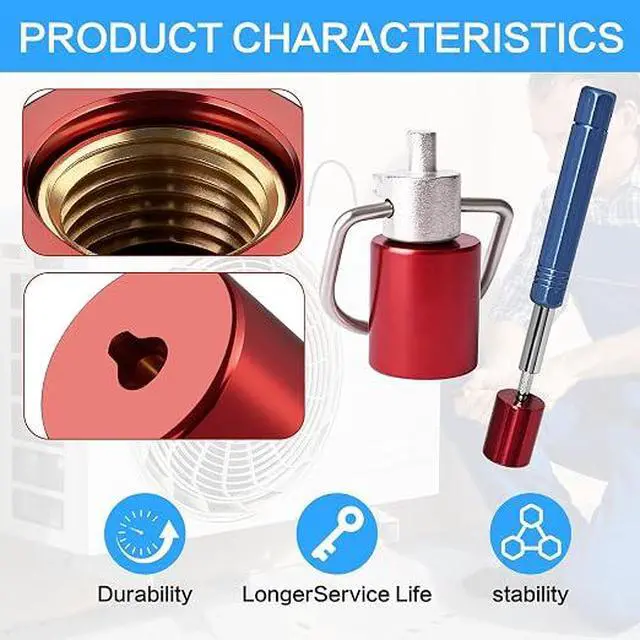 Alt view image 4 of 7 - 1/4" Pink Brass HVAC Locking Caps 10-Pack, Tamper-Proof Refrigerant | Brass 1/4" caps, pink tamper-proof, secures AC lines. Prevents theft & unauthorized access. Tool sep.